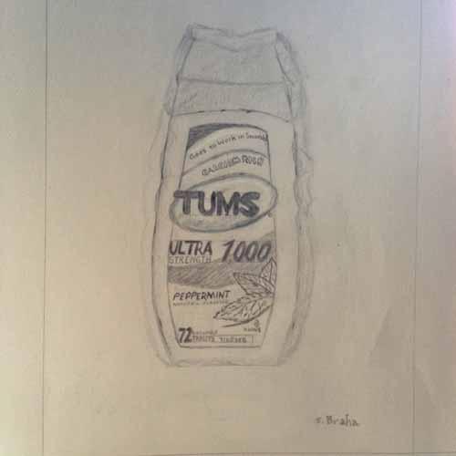 "Tums "Original Pencil Drawing For Sale $100) : Still Life : Susan Braha Photography and Fine Art