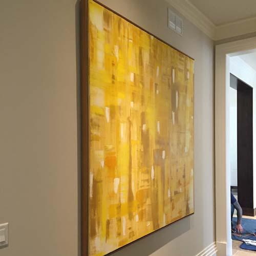 Abstract Yellow  Oil Painting 
6' x 6' In Private New Jersey Home (SOLD) : Installations : Susan Braha Photography and Fine Art