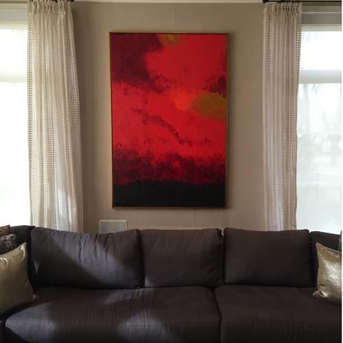 "On Fire" 4' x 6'
 Oil Painting
In Private New Jersey Home (SOLD) : Installations : Susan Braha Photography and Fine Art
