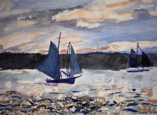 Study in Winslow Homer
Boats 
Watercolor
(For Sale $300) : Landscapes : Susan Braha Photography and Fine Art