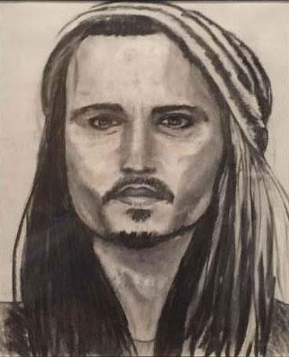 "Johnny Depp" done in Charcoal (2015) : Danielle : Susan Braha Photography and Fine Art