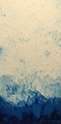 "Blue - White Mountains" Abstract 4' x 2' Oil Painting  Donated to the Morris Franco Cancer Center, Deal, New Jersey

 : Installations : Susan Braha Photography and Fine Art