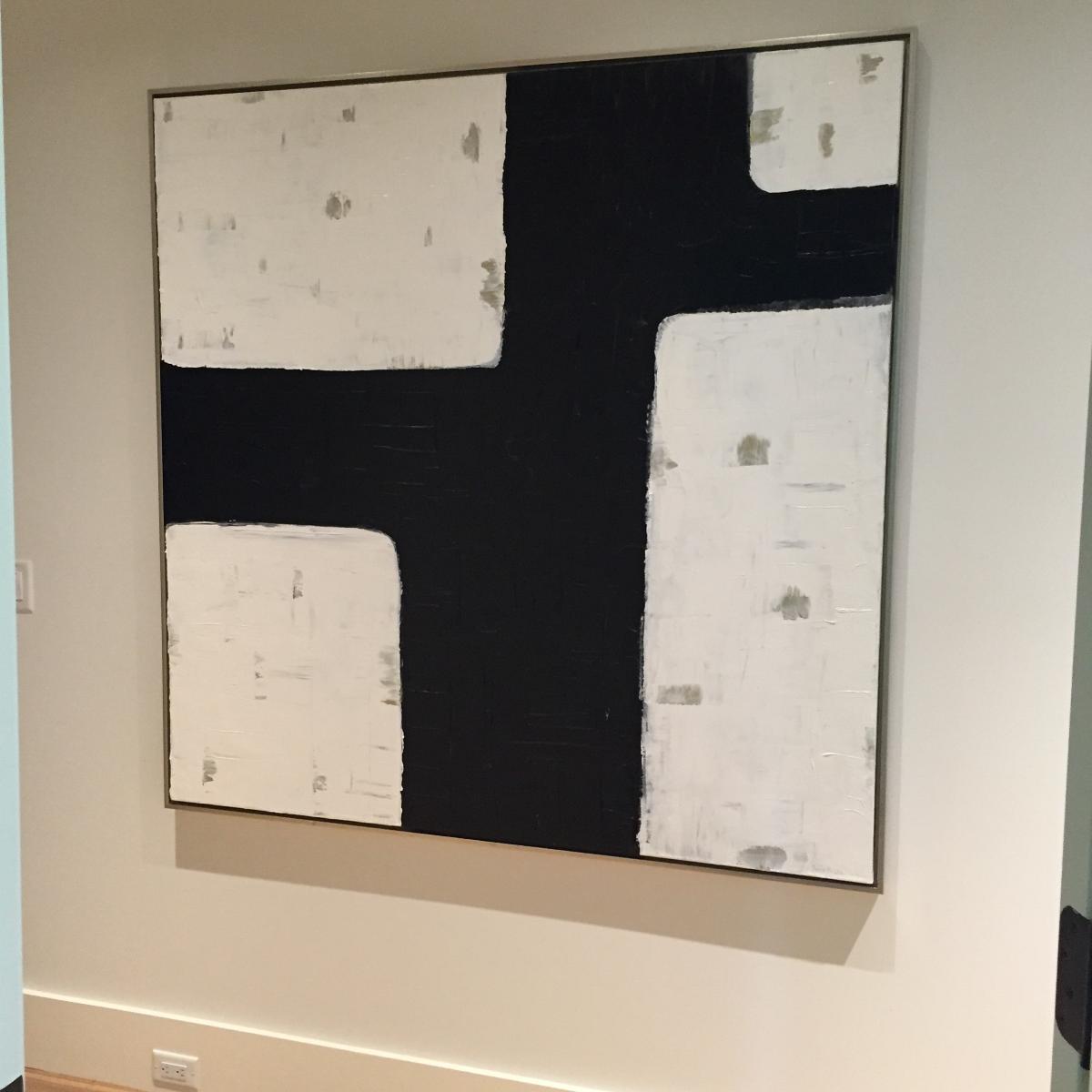 "Black & White " Oil Painting 
5' x 5' In Private New Jersey Home (SOLD) : Installations : Susan Braha Photography and Fine Art