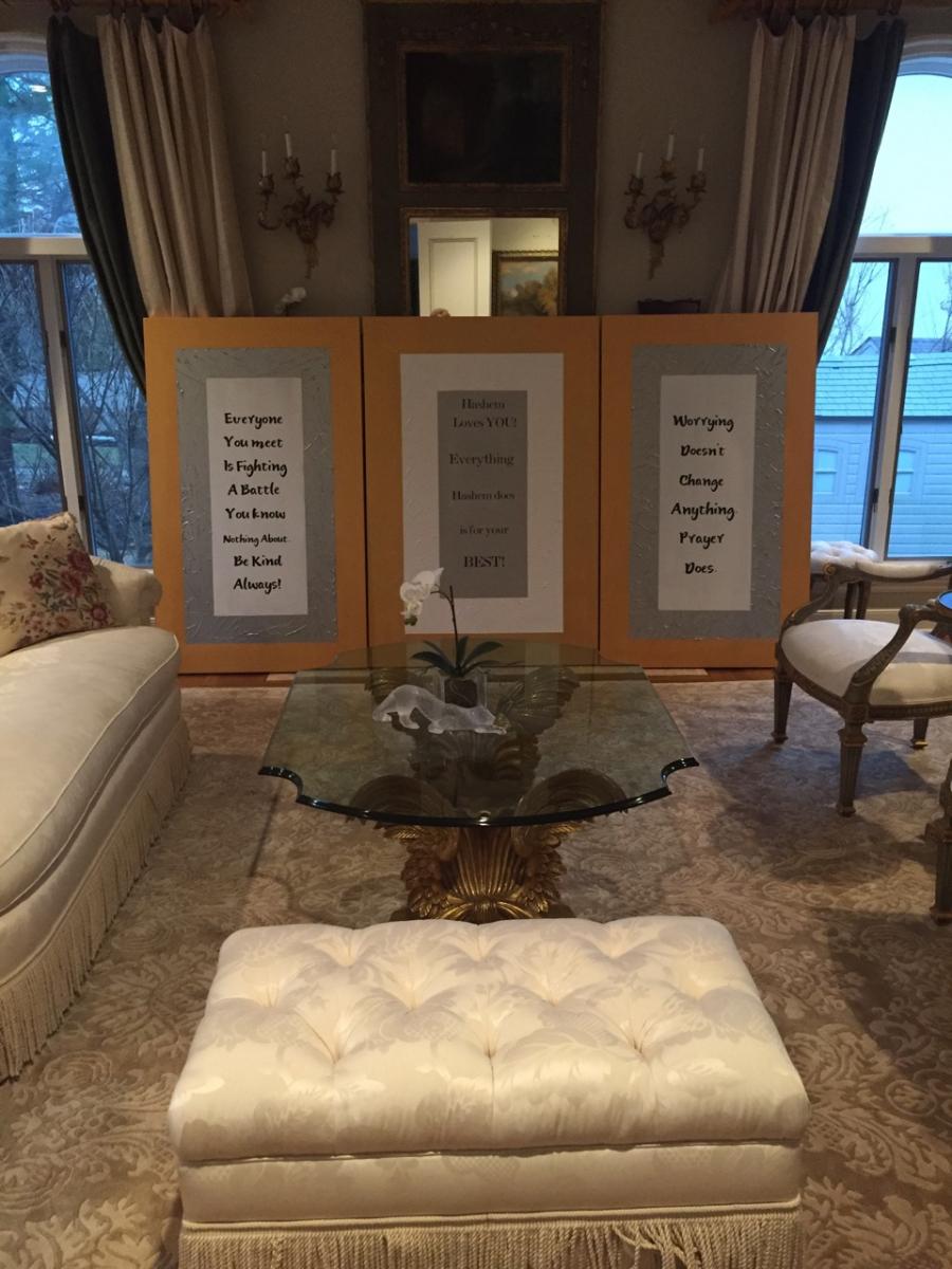 Series of Nine 
Inspirational Saying 
Done in Acrylic & Vinyle
In Private New Jersey home , (SOLD) : Installations : Susan Braha Photography and Fine Art