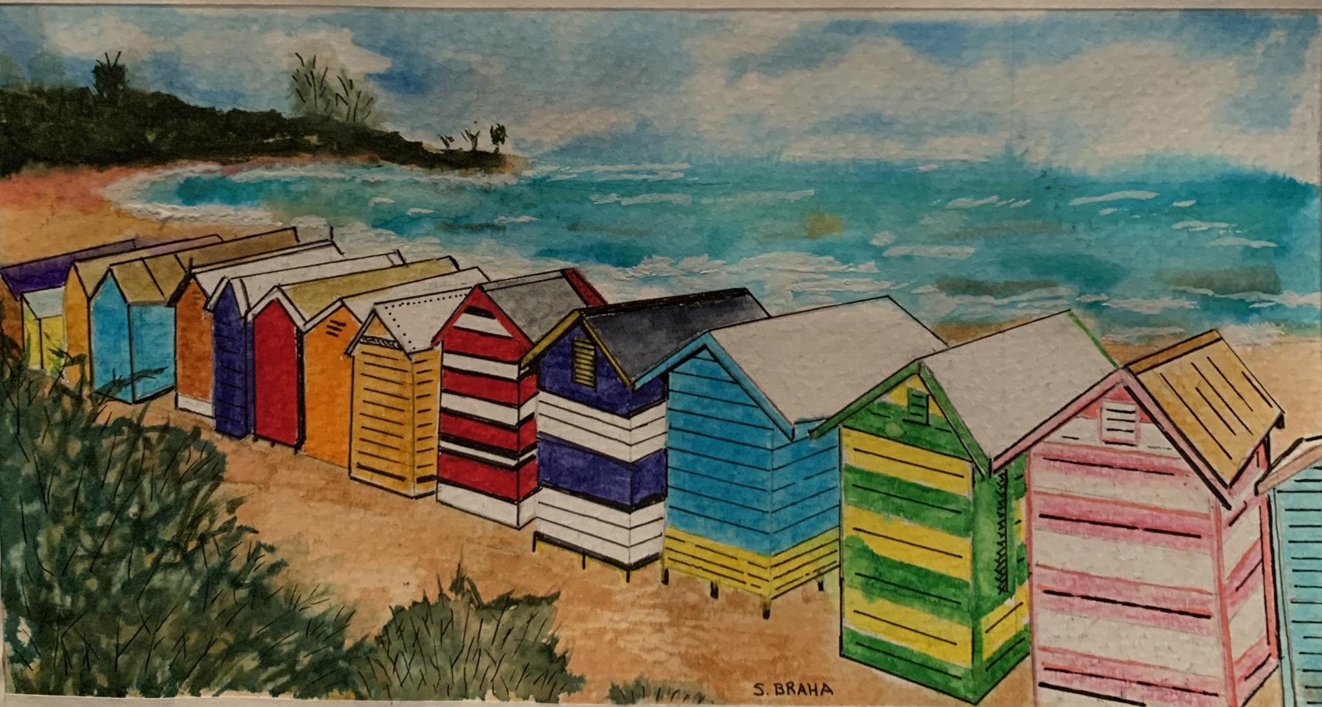"Beach Cabanas"
Mini Watercolor 
5in. x 8in. 
Photo from OceaniaCruise Brochure (SOLD) : Landscapes : Susan Braha Photography and Fine Art
