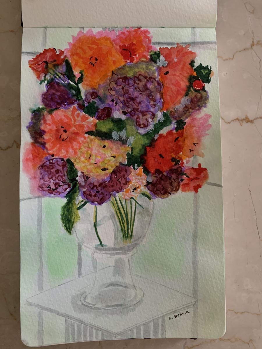 "Flowers" 
Mini Watercolor
5in. x 8in.  (For Sale $110) : Still Life : Susan Braha Photography and Fine Art