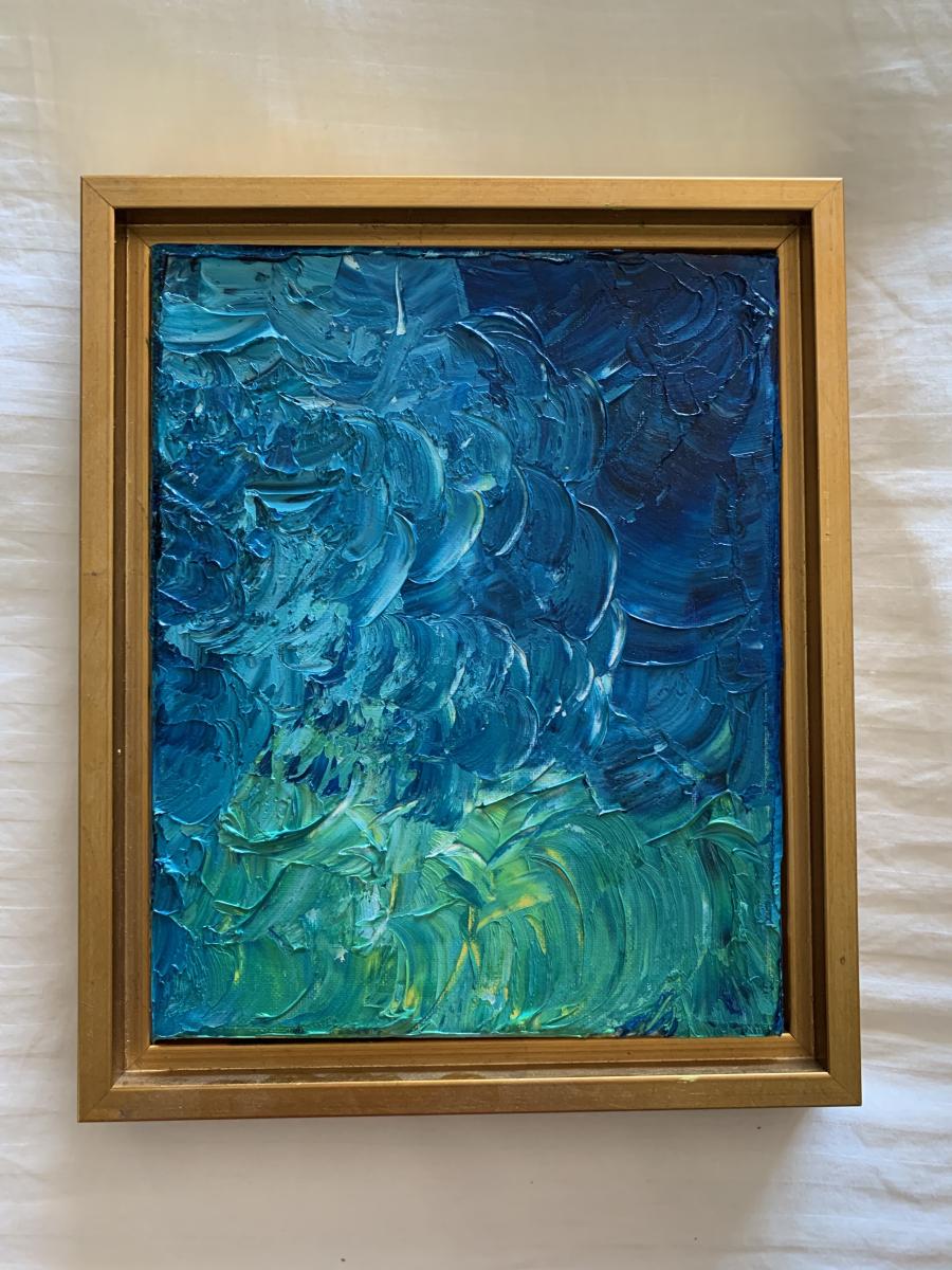 Beautiful Blue Oil on Canvas 8"x10" In New York Apartment : Abstracts : Susan Braha Photography and Fine Art