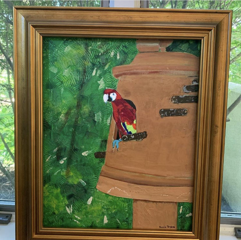 "Parrot in the Jungle" Acrylic on Canvas (For Sale $500) : Still Life : Susan Braha Photography and Fine Art