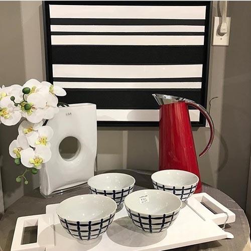 Black & White Stripe Original
Acrylic & Ribbon  Shown here at Surrey Lane in Brooklyn, New York (For Sale $250.) : Abstracts : Susan Braha Photography and Fine Art
