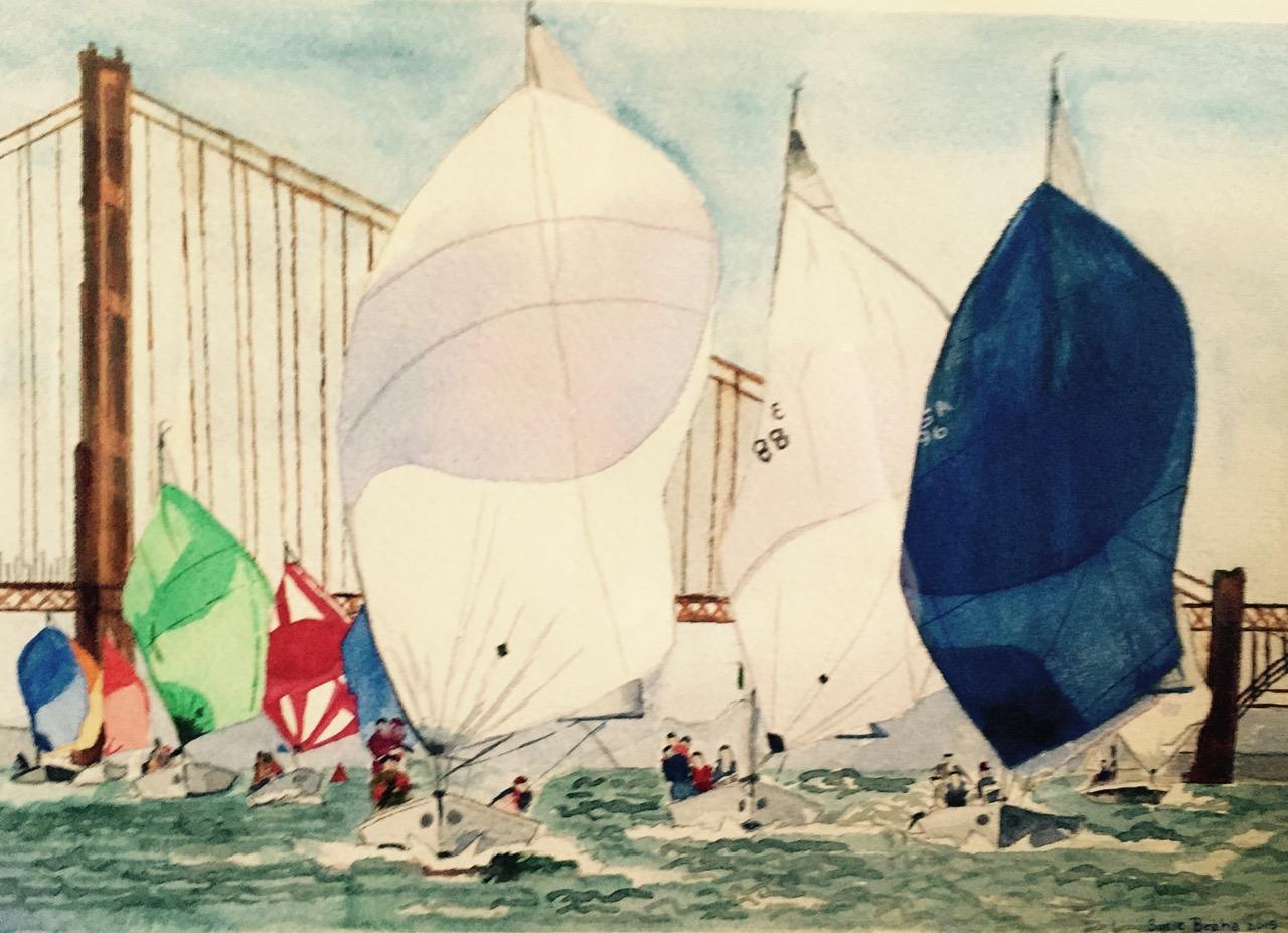 "Sailboats & Bridge"
Watercolor (For Sale $275) : Landscapes : Susan Braha Photography and Fine Art