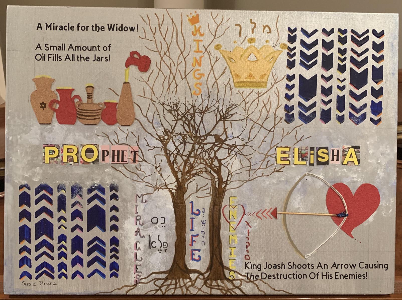 "Phophet Elisha" Acrylic & Collage (For Sale $600) : Still Life : Susan Braha Photography and Fine Art