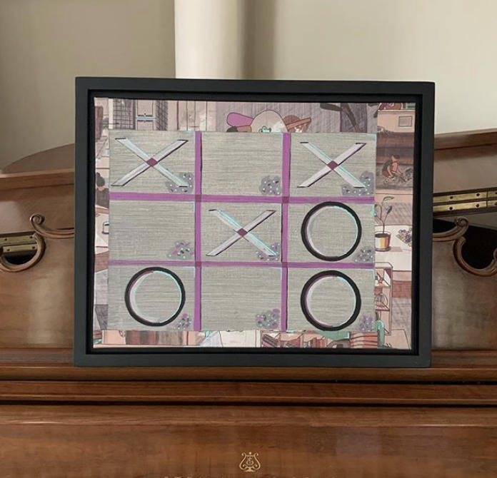 "Tic ,Tac ,Toe" Acrylic & Collage (For Sale $325) : Still Life : Susan Braha Photography and Fine Art
